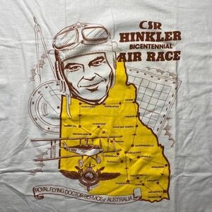Vintage 80s 1988 Hinkler bicentennial air plane race 80s Australia shirt